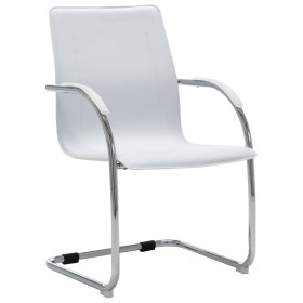 Silla de oficina voladiza de cuero sintético blanco de vidaXL, Sillas de oficina - Ref: Foro24-289359, Precio: 103,99 €, Desc...