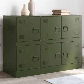 Aparador de acero verde oliva 99x39x73 cm de vidaXL, Aparadores - Ref: Foro24-841797, Precio: 189,99 €, Descuento: %