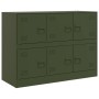 Aparador de acero verde oliva 99x39x73 cm de vidaXL, Aparadores - Ref: Foro24-841797, Precio: 189,99 €, Descuento: %