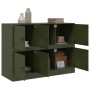 Aparador de acero verde oliva 99x39x73 cm de vidaXL, Aparadores - Ref: Foro24-841797, Precio: 189,99 €, Descuento: %