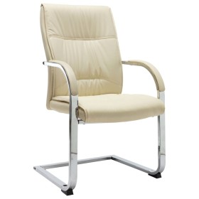 Silla de oficina voladiza de cuero sintético crema de vidaXL, Sillas de oficina - Ref: Foro24-289344, Precio: 138,04 €, Descu...