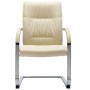 Silla de oficina voladiza de cuero sintético crema de vidaXL, Sillas de oficina - Ref: Foro24-289344, Precio: 138,04 €, Descu...