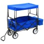 Carrito de mano plegable de acero con capota azul de vidaXL, Carretillas de carga - Ref: Foro24-147590, Precio: 94,26 €, Desc...