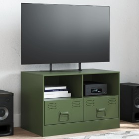 Mueble para TV de acero verde oliva 67x39x44 cm de vidaXL, Muebles TV - Ref: Foro24-841747, Precio: 95,99 €, Descuento: %