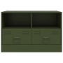 Mueble para TV de acero verde oliva 67x39x44 cm de vidaXL, Muebles TV - Ref: Foro24-841747, Precio: 95,82 €, Descuento: %