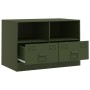 Mueble para TV de acero verde oliva 67x39x44 cm de vidaXL, Muebles TV - Ref: Foro24-841747, Precio: 95,82 €, Descuento: %