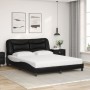 Bed with black synthetic leather mattress 160x200 cm by vidaXL, Beds and slatted bases - Ref: Foro24-3208731, Price: 452,15 €...