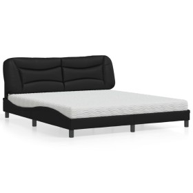 Bed with black synthetic leather mattress 180x200 cm by vidaXL, Beds and slatted bases - Ref: Foro24-3208738, Price: 469,73 €...