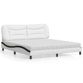 Cama con colchón cuero sintético blanco y negro 180x200 cm de vidaXL, Camas y somieres - Ref: Foro24-3208744, Precio: 470,42 ...