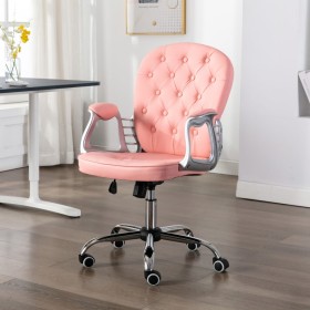 Pink Faux Leather Swivel Office Chair by vidaXL, Office chairs - Ref: Foro24-289361, Price: 136,39 €, Discount: %