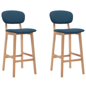 Kitchen stools 2 units blue fabric by vidaXL, Kitchen stools - Ref: Foro24-289371, Price: 151,44 €, Discount: %