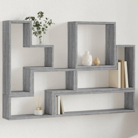 Estantería de pared madera ingeniería gris Sonoma 96x12x64 cm de vidaXL, Estantes y estanterías - Ref: Foro24-840805, Precio:...