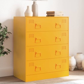 Aparador de acero amarillo mostaza 67x39x83 cm de vidaXL, Aparadores - Ref: Foro24-841682, Precio: 192,39 €, Descuento: %