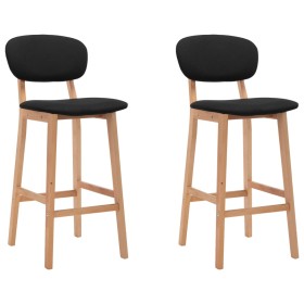 Kitchen stools 2 units black fabric by vidaXL, Kitchen stools - Ref: Foro24-289373, Price: 172,40 €, Discount: %