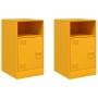 Bedside tables 2 units mustard yellow steel 34.5x39x62 cm by vidaXL, Nightstands - Ref: Foro24-841770, Price: 125,79 €, Disco...