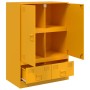 Aparador de acero amarillo mostaza 67x39x95 cm de vidaXL, Aparadores - Ref: Foro24-841808, Precio: 165,99 €, Descuento: %