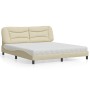 Cama con colchón de tela color crema 180x200 cm de vidaXL, Camas y somieres - Ref: Foro24-3208553, Precio: 511,14 €, Descuent...