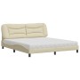 Cama con colchón de tela color crema 180x200 cm de vidaXL, Camas y somieres - Ref: Foro24-3208553, Precio: 511,14 €, Descuent...