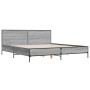 Estructura cama madera ingeniería metal gris Sonoma 180x200 cm de vidaXL, Camas y somieres - Ref: Foro24-3280015, Precio: 178...