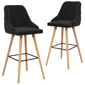 Kitchen stools 2 units black velvet by vidaXL, Kitchen stools - Ref: Foro24-289469, Price: 206,49 €, Discount: %