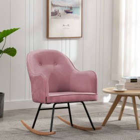 Pink Velvet Rocking Chair by vidaXL, Rocking chairs - Ref: Foro24-289522, Price: 106,43 €, Discount: %