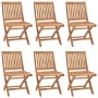 Folding garden chairs 6 pcs solid teak wood with cushions by vidaXL, Garden chairs - Ref: Foro24-3072859, Price: 549,75 €, Di...