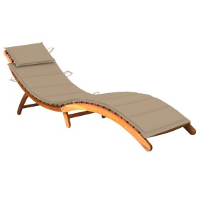 Garden lounger with solid acacia wood cushion by vidaXL, Loungers - Ref: Foro24-3061575, Price: 171,48 €, Discount: %