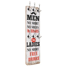 MEN LADIES wall coat rack with 6 hooks 120x40 cm by vidaXL, Hat and coat racks - Ref: Foro24-245852, Price: 51,45 €, Discount: %