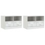 Muebles para TV 2 unidades acero blanco 67x39x44 cm de vidaXL, Muebles TV - Ref: Foro24-841750, Precio: 171,99 €, Descuento: %