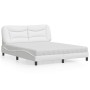 Cama con colchón cuero sintético blanco 160x200 cm de vidaXL, Camas y somieres - Ref: Foro24-3208732, Precio: 527,12 €, Descu...