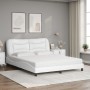 Cama con colchón cuero sintético blanco 160x200 cm de vidaXL, Camas y somieres - Ref: Foro24-3208732, Precio: 473,82 €, Descu...