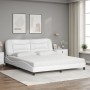 Bed with white synthetic leather mattress 180x200 cm by vidaXL, Beds and slatted bases - Ref: Foro24-3208739, Price: 491,99 €...