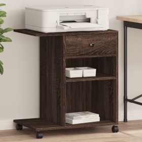 Printer stand with oak brown wheels 60x40x68.5 cm by vidaXL, Printer supports - Ref: Foro24-840645, Price: 72,99 €, Discount: %