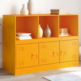 Aparador de acero amarillo mostaza 99x39x73 cm de vidaXL, Aparadores - Ref: Foro24-841790, Precio: 147,58 €, Descuento: %