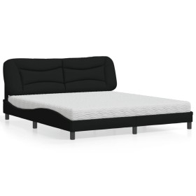 Cama con colchón de tela negro 180x200 cm de vidaXL, Camas y somieres - Ref: Foro24-3208550, Precio: 451,69 €, Descuento: %