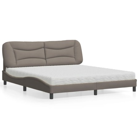 Bed with taupe gray fabric mattress 180x200 cm by vidaXL, Beds and slatted bases - Ref: Foro24-3208552, Price: 508,66 €, Disc...