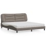 Bed with taupe gray fabric mattress 180x200 cm by vidaXL, Beds and slatted bases - Ref: Foro24-3208552, Price: 508,66 €, Disc...