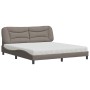 Bed with taupe gray fabric mattress 180x200 cm by vidaXL, Beds and slatted bases - Ref: Foro24-3208552, Price: 508,66 €, Disc...