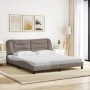 Bed with taupe gray fabric mattress 180x200 cm by vidaXL, Beds and slatted bases - Ref: Foro24-3208552, Price: 508,66 €, Disc...