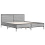 Estructura cama madera ingeniería metal gris Sonoma 140x200 cm de vidaXL, Camas y somieres - Ref: Foro24-3280000, Precio: 167...