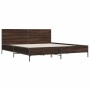 Oak brown metal engineered wood bed frame 180x200 cm by vidaXL, Beds and slatted bases - Ref: Foro24-3280016, Price: 178,95 €...