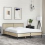 Sonoma oak metal engineered wood bed frame 120x190 cm by vidaXL, Beds and slatted bases - Ref: Foro24-3280023, Price: 152,07 ...