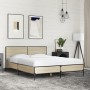 Sonoma oak metal engineered wood bed frame 135x190 cm by vidaXL, Beds and slatted bases - Ref: Foro24-3280028, Price: 157,30 ...