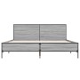 Estructura cama madera ingeniería metal gris Sonoma 140x190 cm de vidaXL, Camas y somieres - Ref: Foro24-3280035, Precio: 164...