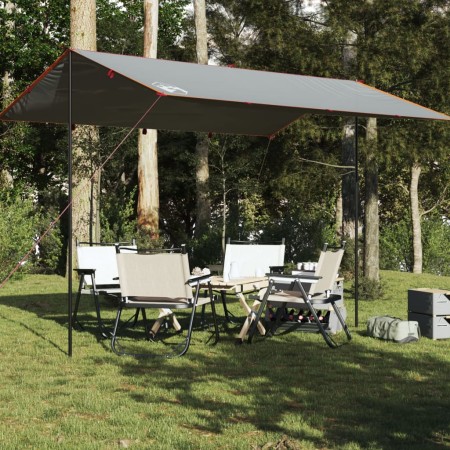 Graue und orangefarbene wasserdichte Campingplane 400 x 294 cm von vidaXL, Zelte - Ref: Foro24-94666, Preis: 45,01 €, Rabatt: %