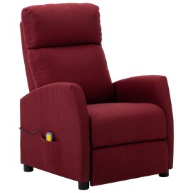 Sillón de masaje de tela rojo tinto de vidaXL, Sillones de masaje eléctricos - Ref: Foro24-289709, Precio: 209,99 €, Descuent...