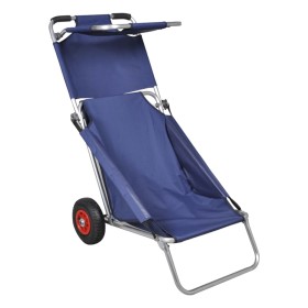 Carrito de playa portátil y plegable con ruedas azul de vidaXL, Carros e islas - Ref: Foro24-90446, Precio: 88,78 €, Descuent...