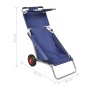 Carrito de playa portátil y plegable con ruedas azul de vidaXL, Carros e islas - Ref: Foro24-90446, Precio: 89,71 €, Descuent...