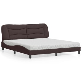 Cama con colchón de tela marrón oscuro 180x200 cm de vidaXL, Camas y somieres - Ref: Foro24-3208551, Precio: 479,22 €, Descue...