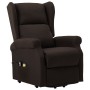 Sillón de masaje con sistema de elevación tela marrón oscuro de vidaXL, Sillones de masaje eléctricos - Ref: Foro24-289745, P...